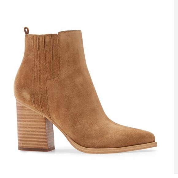 Marc Fisher Shoes - MARC FISHER SUEDE BOOTS Ankle Heeled Brown Pointed Toe Bootie – Size 6.5